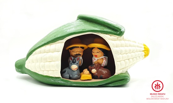 Szopka Bożonarodzeniowa - kukurydza_ ceramika _PERU