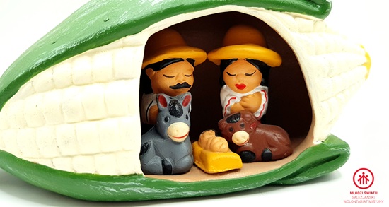 Szopka Bożonarodzeniowa - kukurydza_ ceramika _PERU - obrazek 5