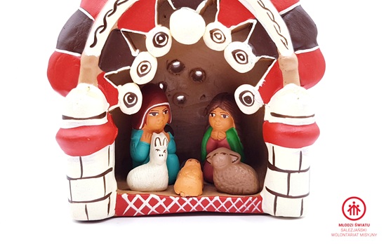 Szopka Bożonarodzeniowa peruwiańska ,ceramiczna z krzyżem _PERU - obrazek 5