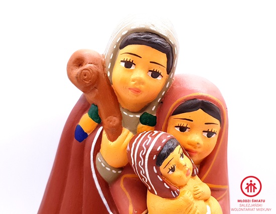 Szopka Bożonarodzeniowa "Święta Rodzina z owcą", ceramiczna_PERU - obrazek 5