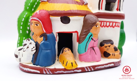 Szopka Bożonarodzeniowa peruwiańska,ceramiczna z domkiem i kaktusem_PERU - obrazek 5