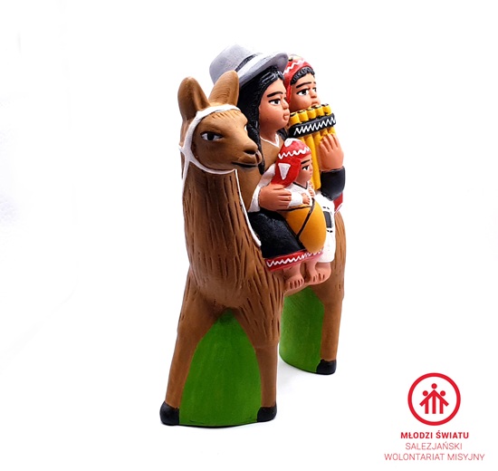 Szopka Bożonarodzeniowa peruwiańska "Święta Rodzina z lamą",ceramiczna_PERU - obrazek 4