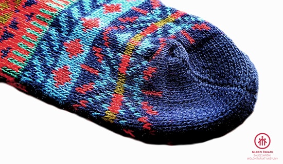 Skarpety etniczne z wełny alpaki, ciemno granatowe_PERU - obrazek 4