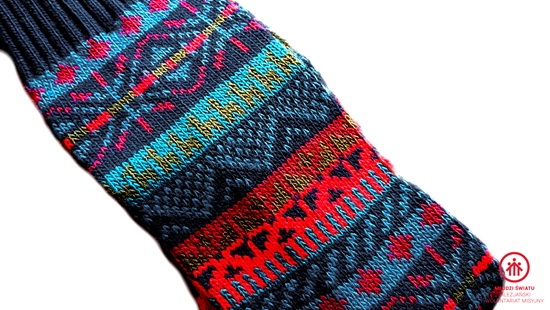 Skarpety etniczne z wełny alpaki, ciemno granatowe_PERU - obrazek 5