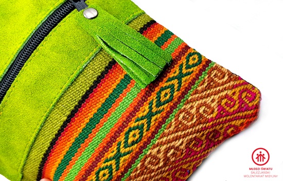 Oryginalna peruwiańska torebka Boho z Andów/ trawista zieleń - obrazek 5