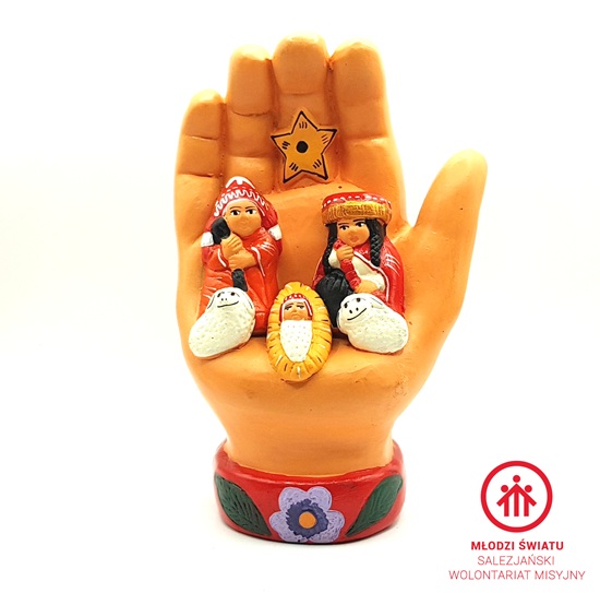 Szopka peruwiańska w ręce,ceramiczna_PERU