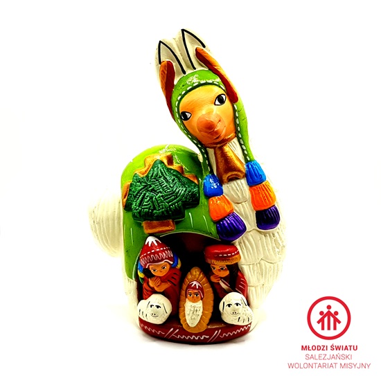 szopka Bożonarodzeniowa w kształcie lamy,ceramiczna /z/_PERU