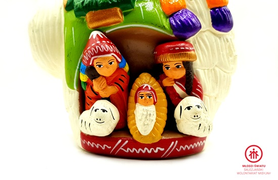 szopka Bożonarodzeniowa w kształcie lamy,ceramiczna /z/_PERU - obrazek 5