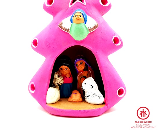 Szopka Bożonarodzeniowa peruwiańska ceramiczna-choinka różowa_PERU - obrazek 5